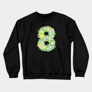 "8" Floral Letter Number Crewneck Sweatshirt